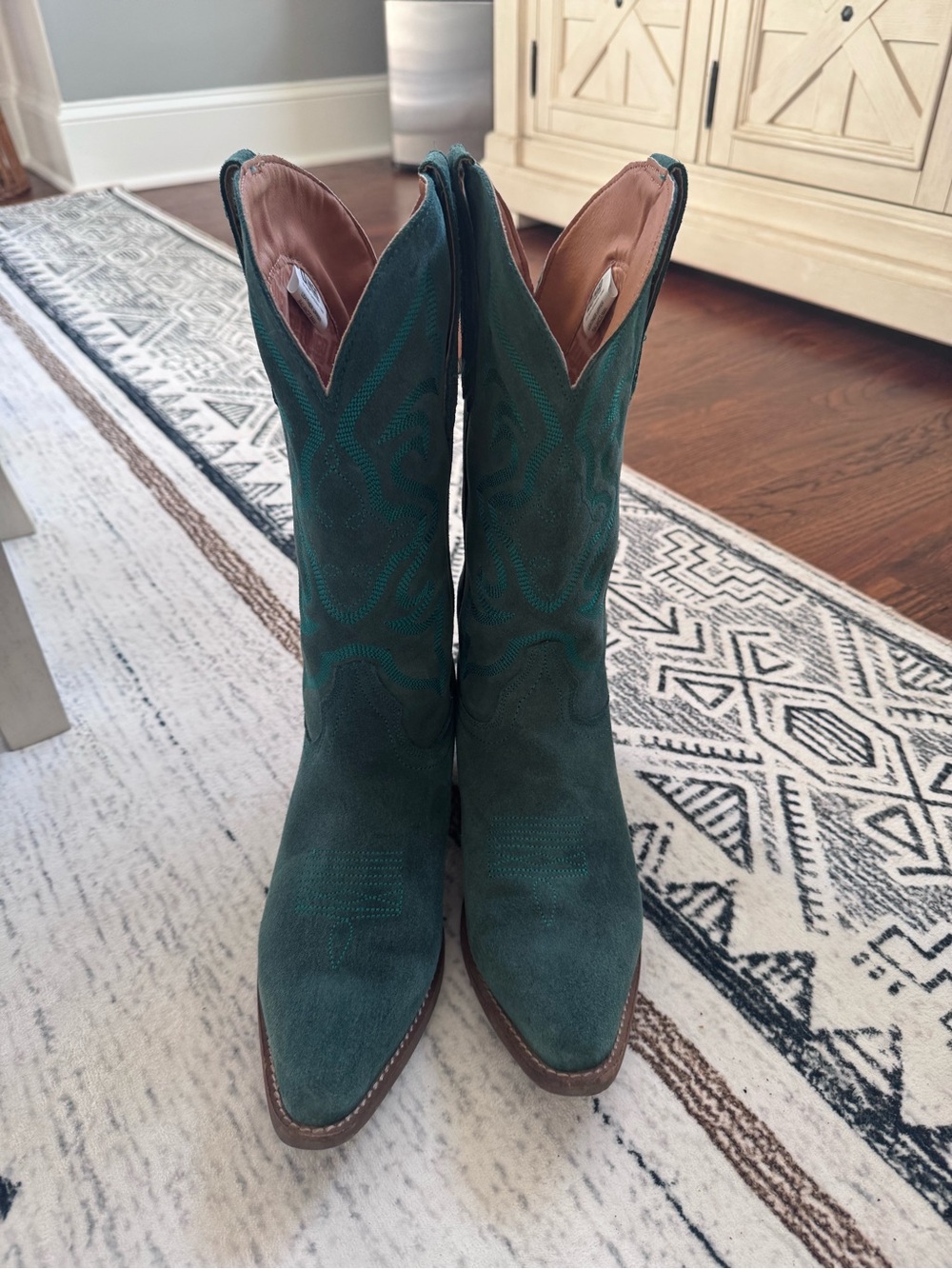 Dingo #Outwest Green Suede Boots with Tan leather Interior. - Picture 2 of 8